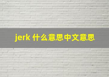 jerk 什么意思中文意思